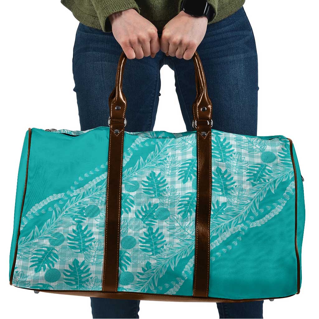 Hawaii Breadfruit Palaka Travel Bag Polu Opal Maile Lei - Polynesian Pride
