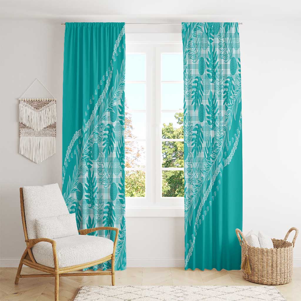 Hawaii Breadfruit Palaka Window Curtain Polu Opal Maile Lei - Polynesian Pride