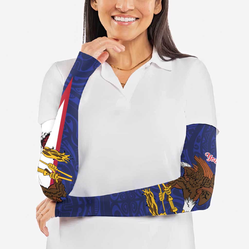 American Samoa Heart Tribal Personalized Arm Sleeves Polynesian Patterns