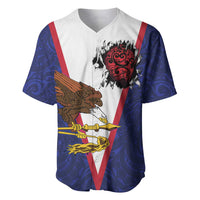 American Samoa Heart Tribal Personalized Baseball Jersey Polynesian Patterns