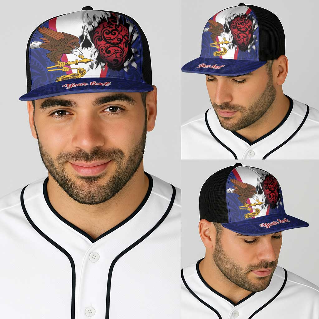 American Samoa Heart Tribal Personalized Baseball Net Cap Polynesian Patterns