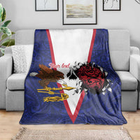 American Samoa Heart Tribal Personalized Blanket Polynesian Patterns