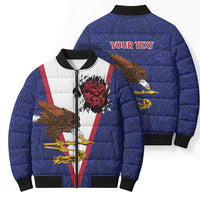 American Samoa Heart Tribal Personalized Bomber Puffer Jacket Polynesian Patterns