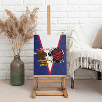American Samoa Heart Tribal Personalized Canvas Wall Art Polynesian Patterns