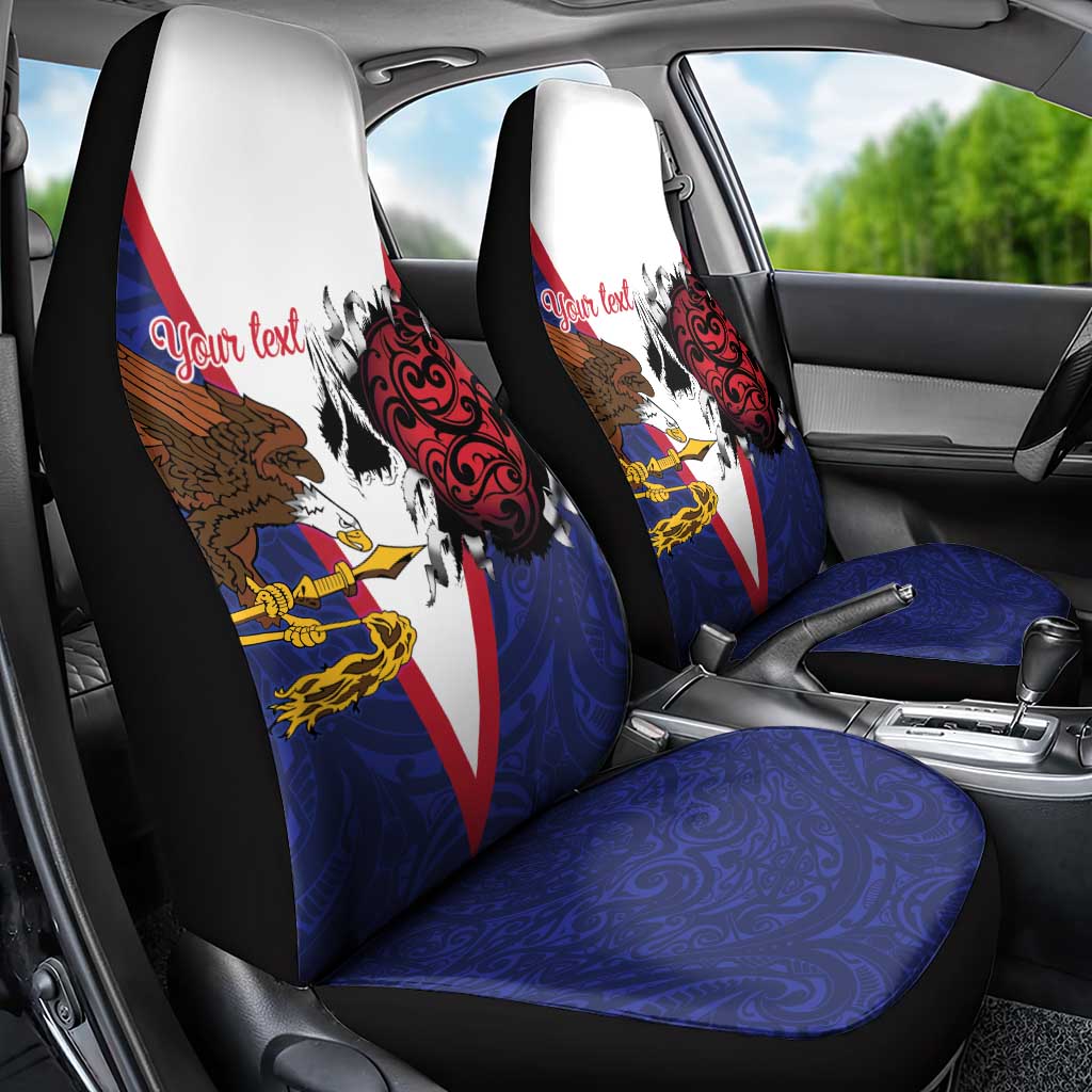 American Samoa Heart Tribal Personalized Car Seat Cover Polynesian Patterns