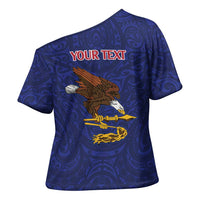 American Samoa Heart Tribal Personalized Cross Shoulder Shirt Polynesian Patterns