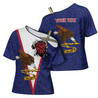 American Samoa Heart Tribal Personalized Cross Shoulder Shirt Polynesian Patterns