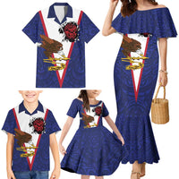 American Samoa Heart Tribal Personalized Family Matching Mermaid Dress and Hawaiian Shirt Polynesian Patterns