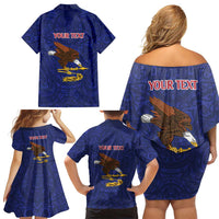 American Samoa Heart Tribal Personalized Family Matching Off Shoulder Short Dress and Hawaiian Shirt Polynesian Patterns