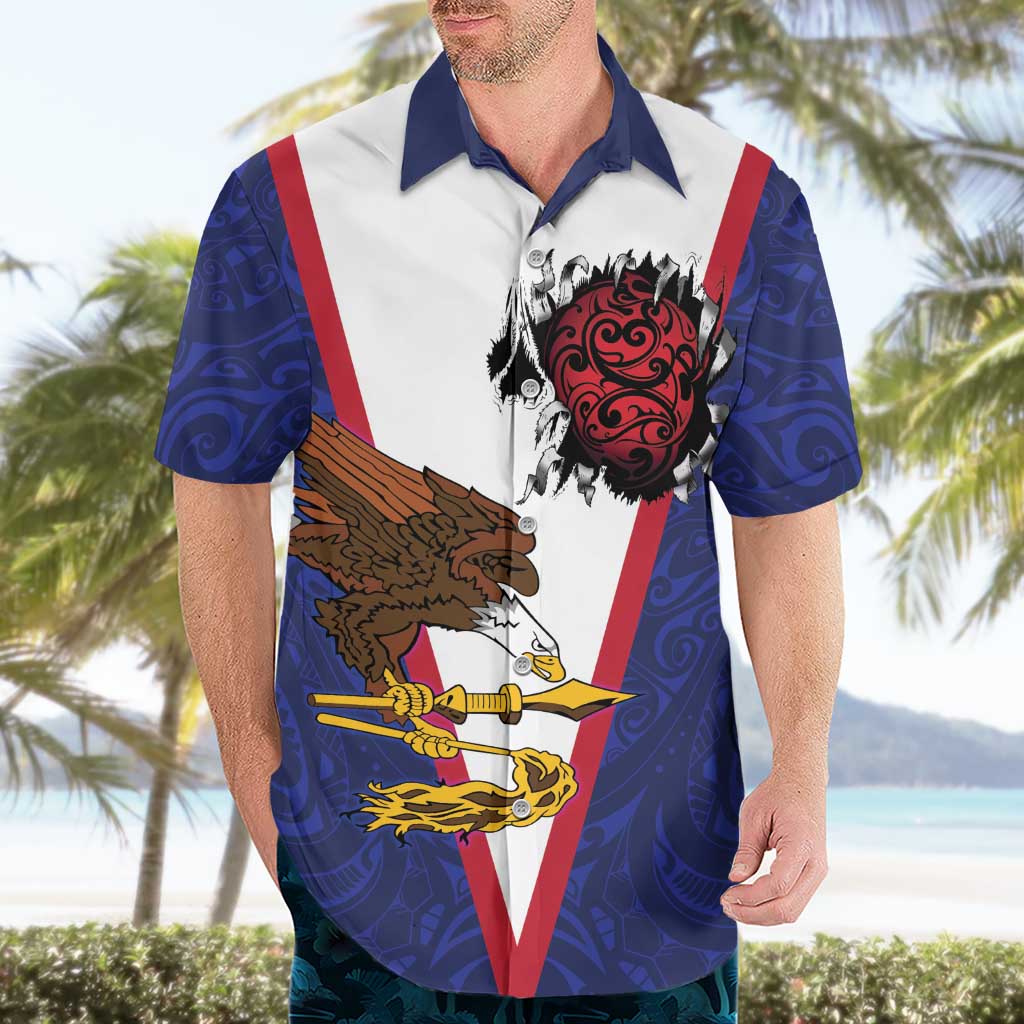 American Samoa Heart Tribal Personalized Hawaiian Shirt Polynesian Patterns
