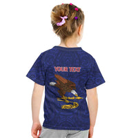 American Samoa Heart Tribal Personalized Kid T Shirt Polynesian Patterns