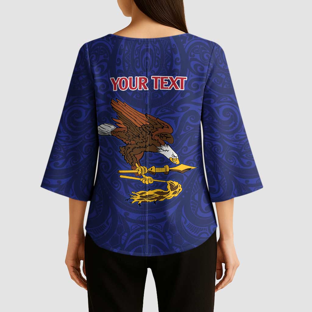 American Samoa Heart Tribal Personalized Kimono Sleeve Blouse Polynesian Patterns