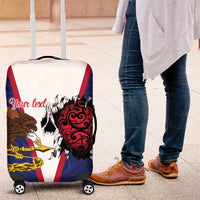 American Samoa Heart Tribal Personalized Luggage Cover Polynesian Patterns
