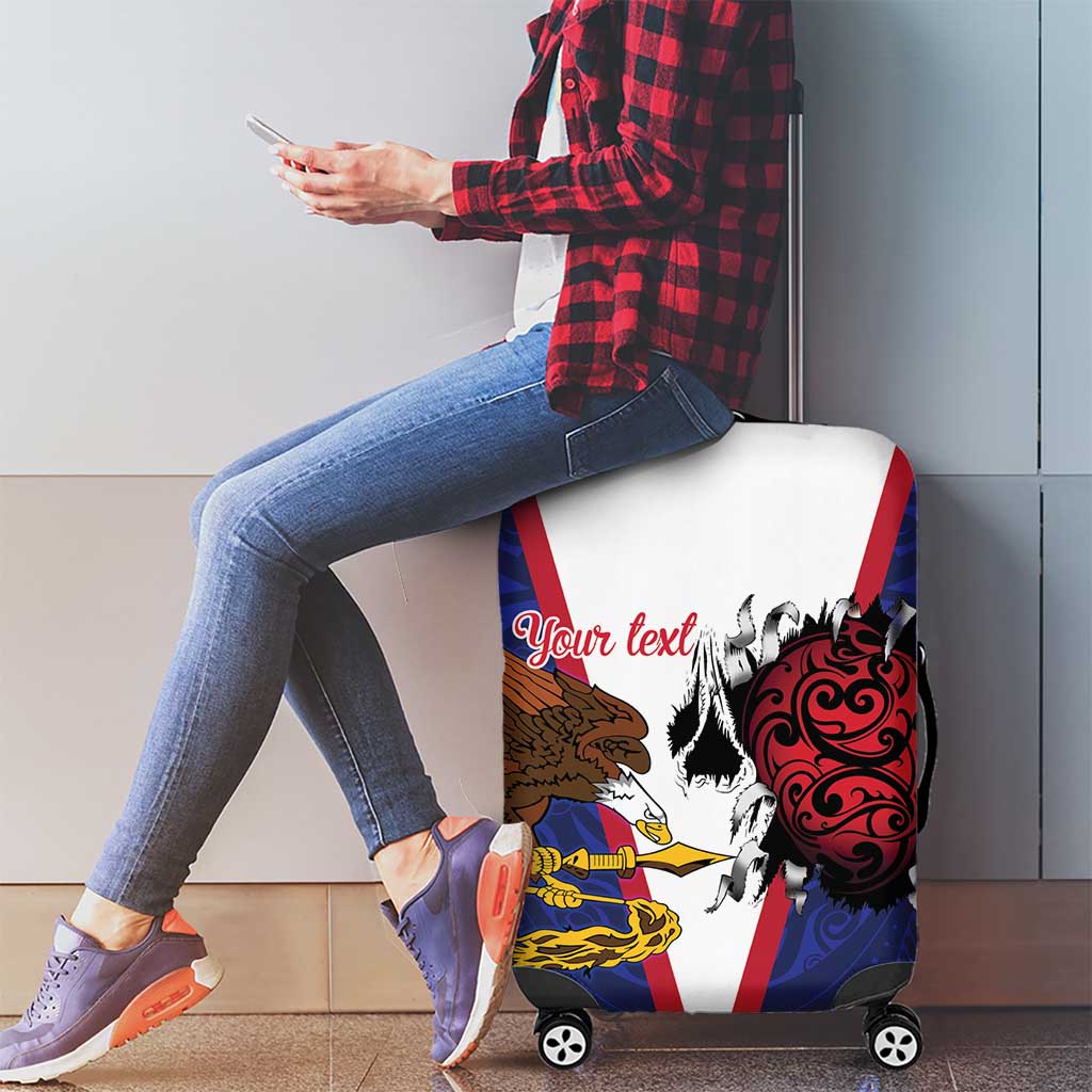 American Samoa Heart Tribal Personalized Luggage Cover Polynesian Patterns