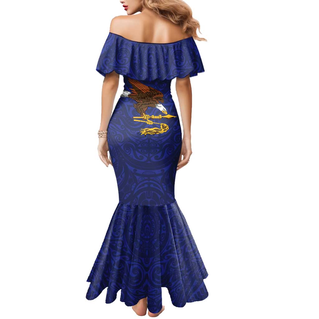 American Samoa Heart Tribal Personalized Mermaid Dress Polynesian Patterns