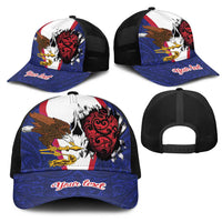 American Samoa Heart Tribal Personalized Mesh Trucker Cap Polynesian Patterns