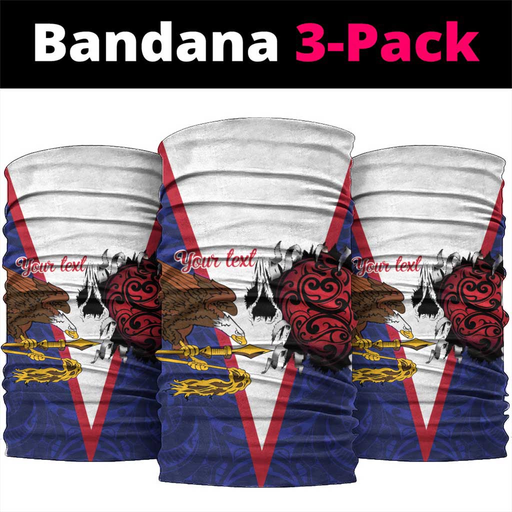 American Samoa Heart Tribal Personalized Neck Gaiter Polynesian Patterns