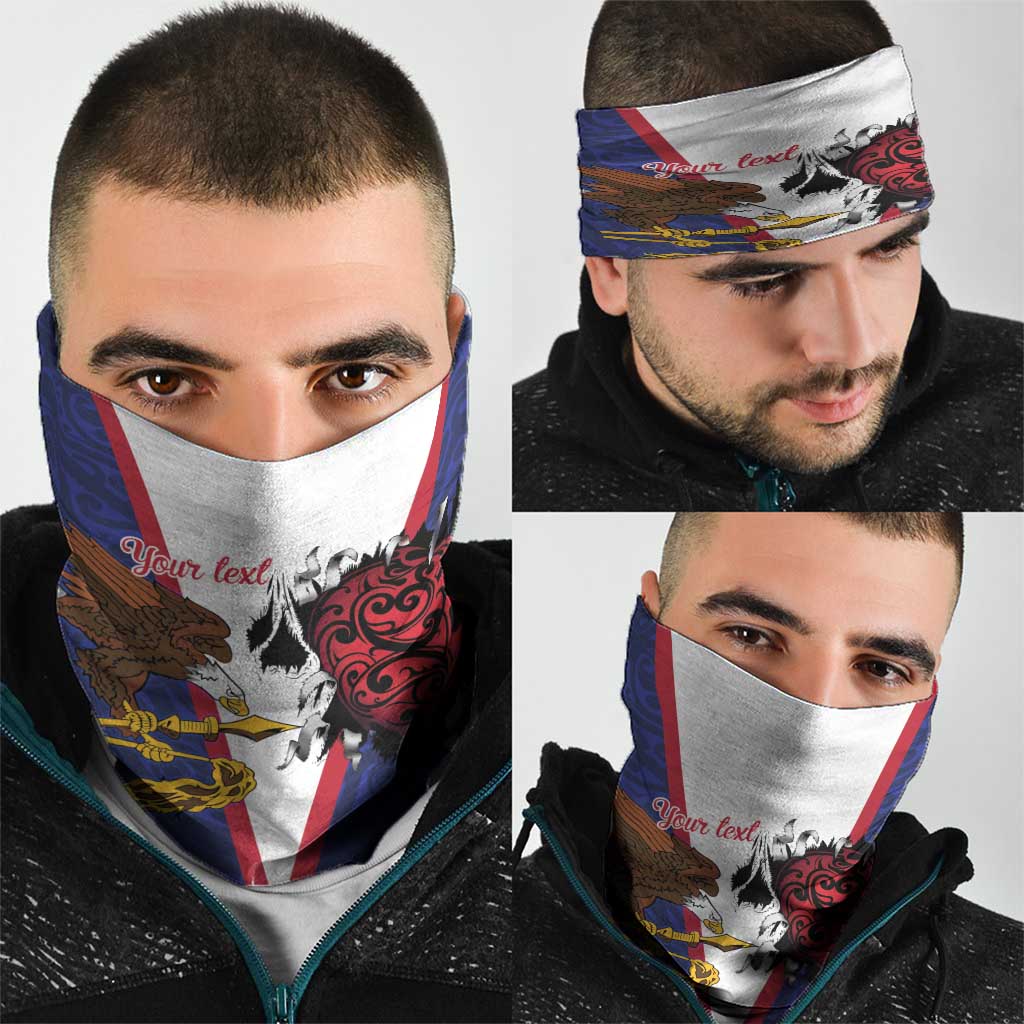 American Samoa Heart Tribal Personalized Neck Gaiter Polynesian Patterns