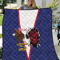 American Samoa Heart Tribal Personalized Quilt Polynesian Patterns