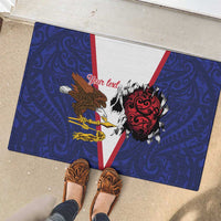 American Samoa Heart Tribal Personalized Rubber Doormat Polynesian Patterns
