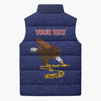 American Samoa Heart Tribal Personalized Sleeveless Puffer Jacket Polynesian Patterns