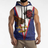 American Samoa Heart Tribal Personalized Sleeveless Zip Hoodie Polynesian Patterns