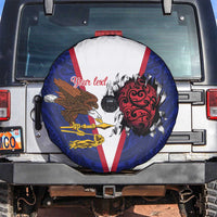 American Samoa Heart Tribal Personalized Spare Tire Cover Polynesian Patterns