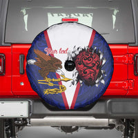 American Samoa Heart Tribal Personalized Spare Tire Cover Polynesian Patterns