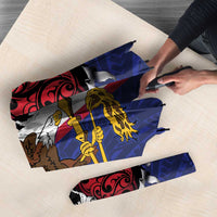 American Samoa Heart Tribal Personalized Umbrella Polynesian Patterns