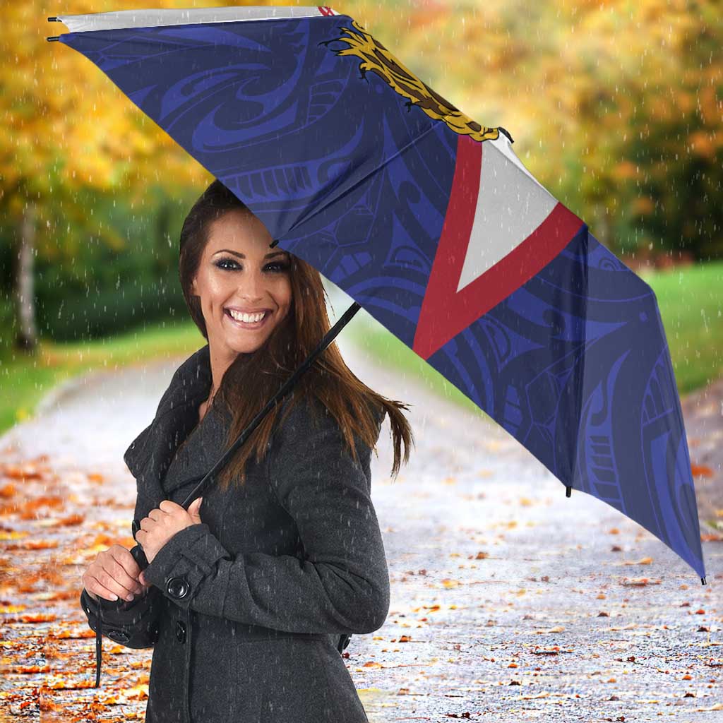 American Samoa Heart Tribal Personalized Umbrella Polynesian Patterns