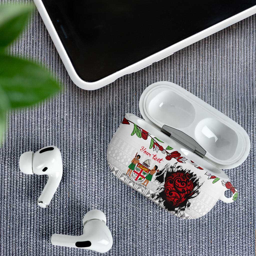 Fiji Heart Tribal Personalised AirPods Case Polynesian Patterns