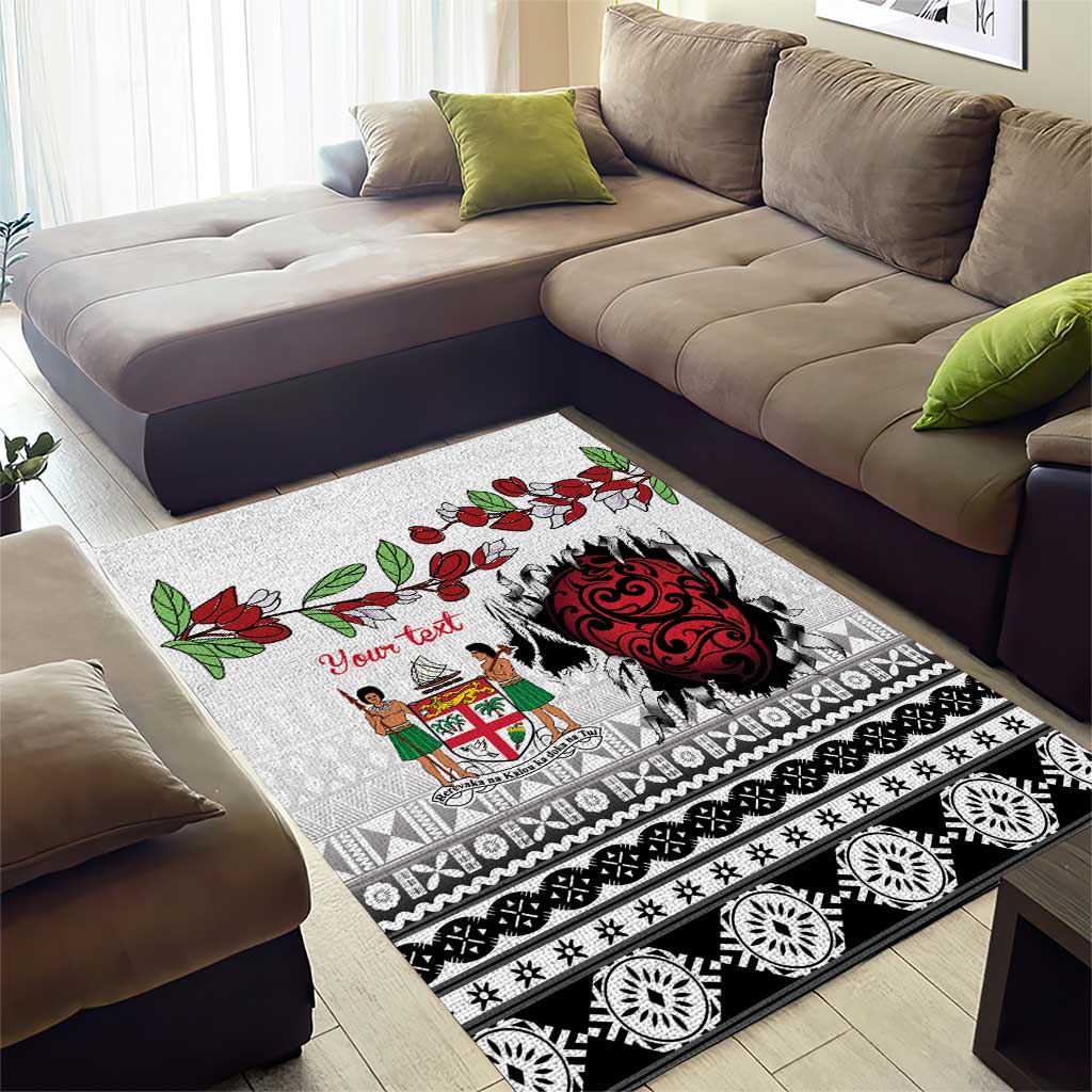Fiji Heart Tribal Personalised Area Rug Polynesian Patterns
