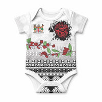 Fiji Heart Tribal Personalised Baby Onesie Polynesian Patterns LT9 White - Polynesian Pride