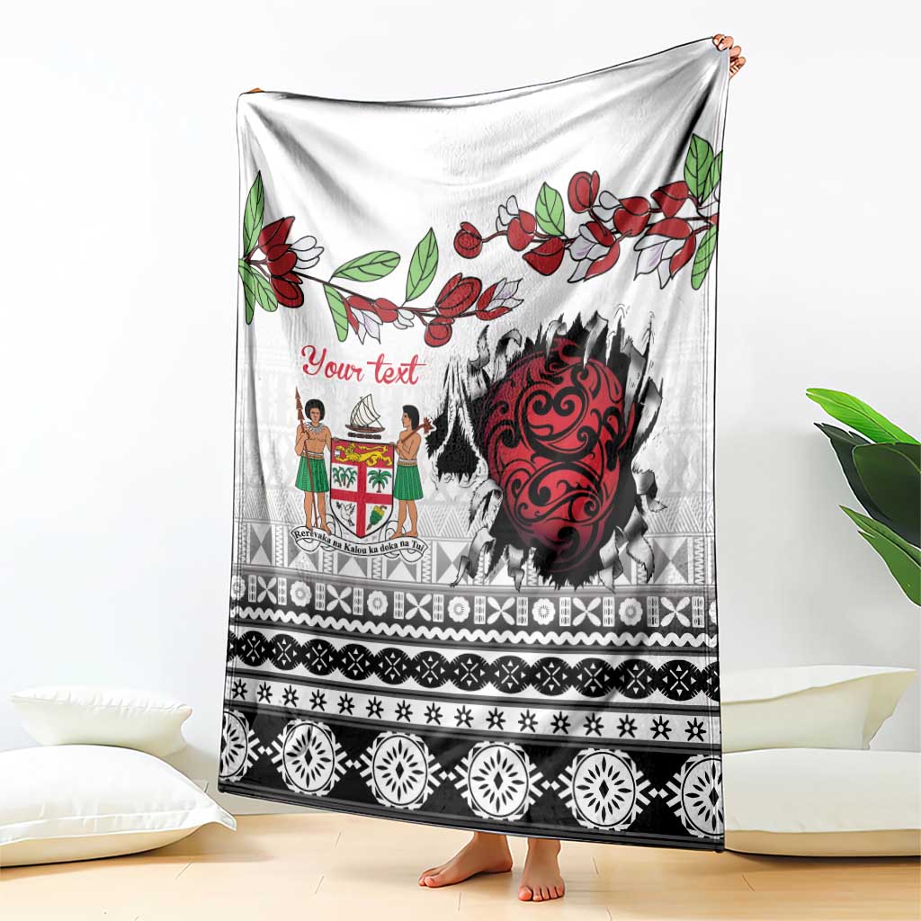 Fiji Heart Tribal Personalised Blanket Polynesian Patterns