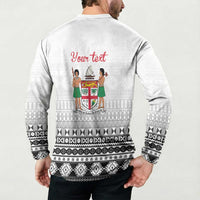 Fiji Heart Tribal Personalised Button Sweatshirt Polynesian Patterns