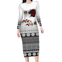 Fiji Heart Tribal Personalised Family Matching Long Sleeve Bodycon Dress and Hawaiian Shirt Polynesian Patterns