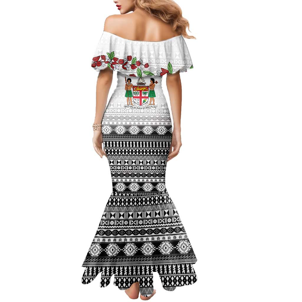 Fiji Heart Tribal Personalised Family Matching Mermaid Dress and Hawaiian Shirt Polynesian Patterns