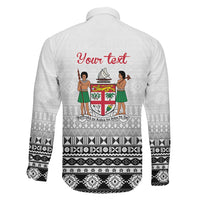 Fiji Heart Tribal Personalised Family Matching Off The Shoulder Long Sleeve Dress and Hawaiian Shirt Polynesian Patterns