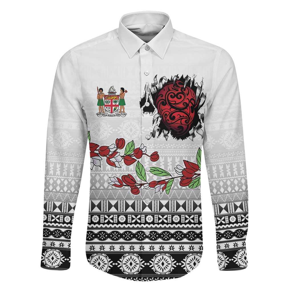 Fiji Heart Tribal Personalised Family Matching Short Sleeve Bodycon Dress and Hawaiian Shirt Polynesian Patterns