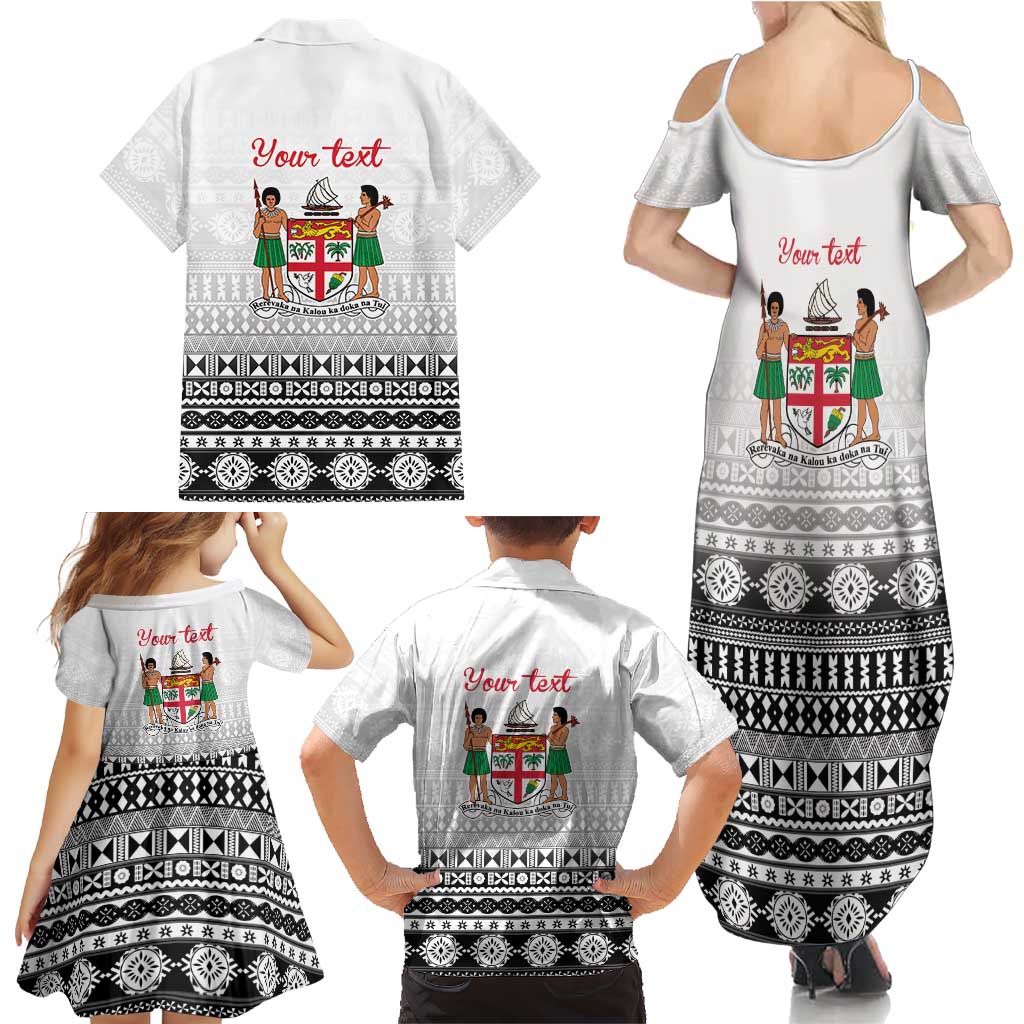 Fiji Heart Tribal Personalised Family Matching Summer Maxi Dress and Hawaiian Shirt Polynesian Patterns
