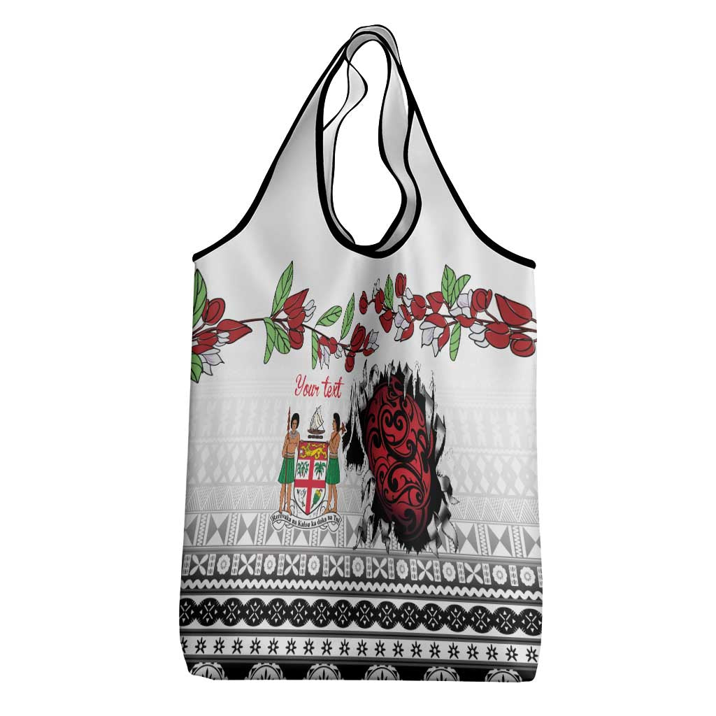 Fiji Heart Tribal Personalised Grocery Bag Polynesian Patterns