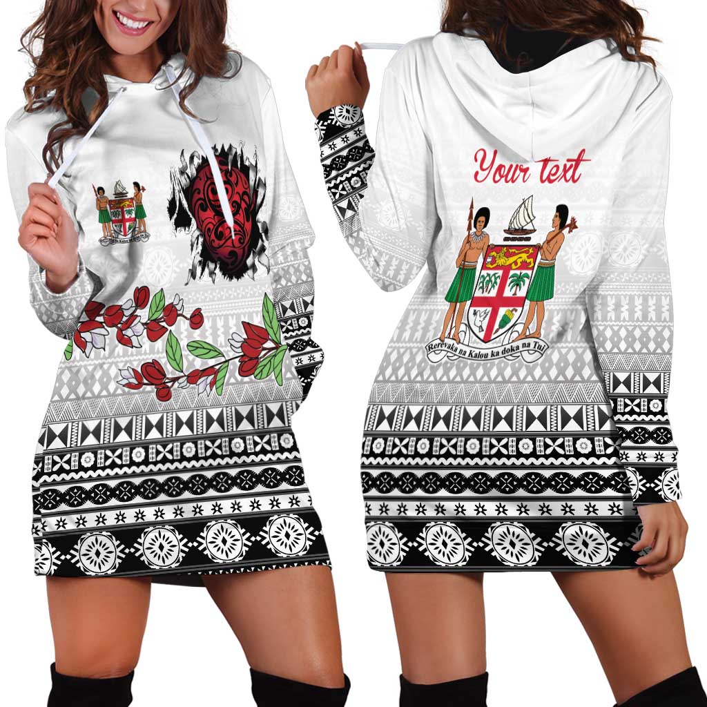 Fiji Heart Tribal Personalised Hoodie Dress Polynesian Patterns