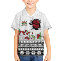 Fiji Heart Tribal Personalised Kid Hawaiian Shirt Polynesian Patterns