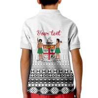 Fiji Heart Tribal Personalised Kid Polo Shirt Polynesian Patterns