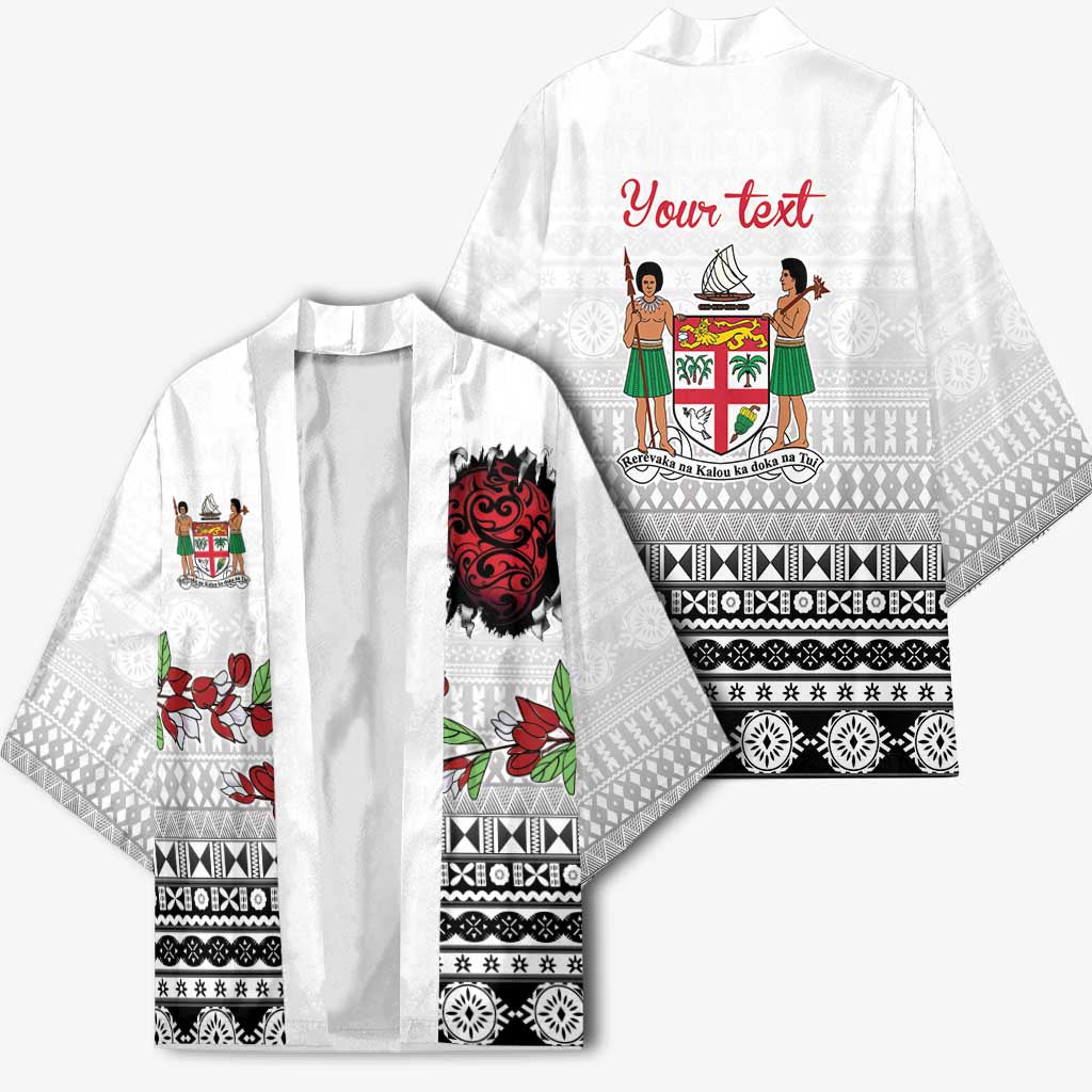 Fiji Heart Tribal Personalised Kimono Polynesian Patterns