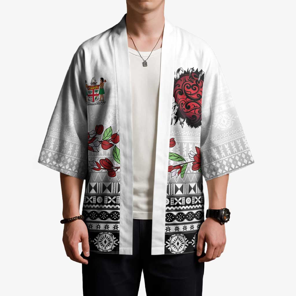 Fiji Heart Tribal Personalised Kimono Polynesian Patterns