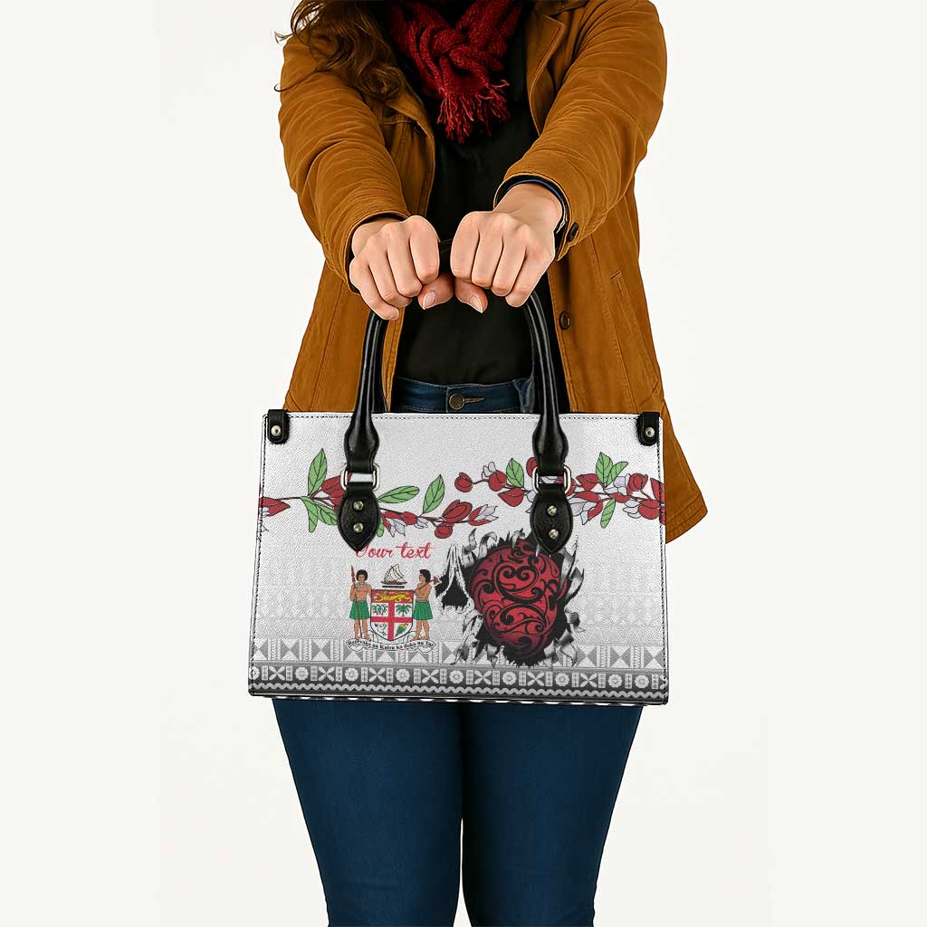 Fiji Heart Tribal Personalised Leather Bag Polynesian Patterns