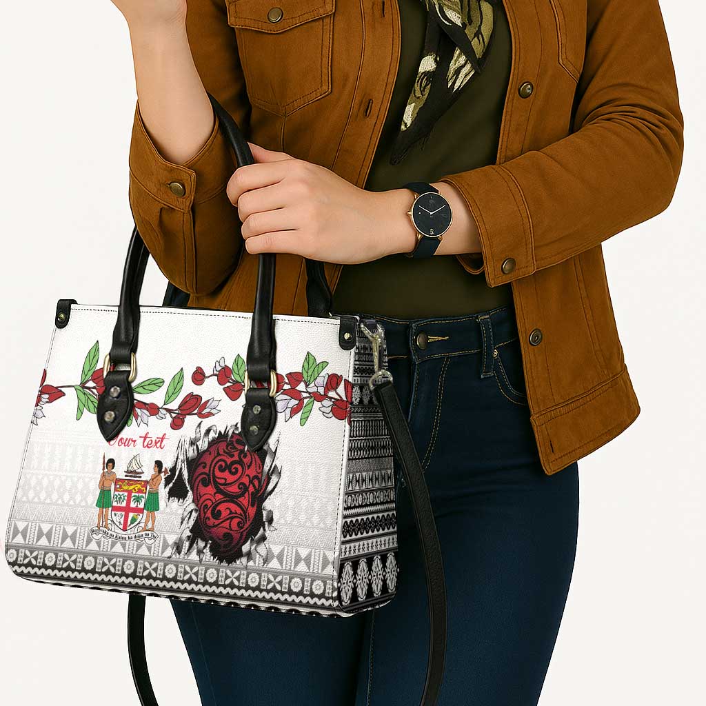 Fiji Heart Tribal Personalised Leather Bag Polynesian Patterns