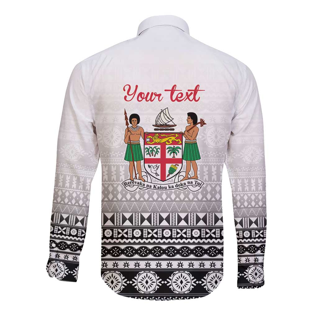 Fiji Heart Tribal Personalised Long Sleeve Button Shirt Polynesian Patterns