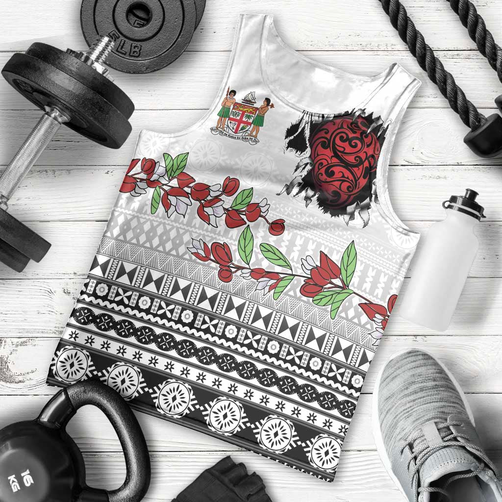 Fiji Heart Tribal Personalised Men Tank Top Polynesian Patterns